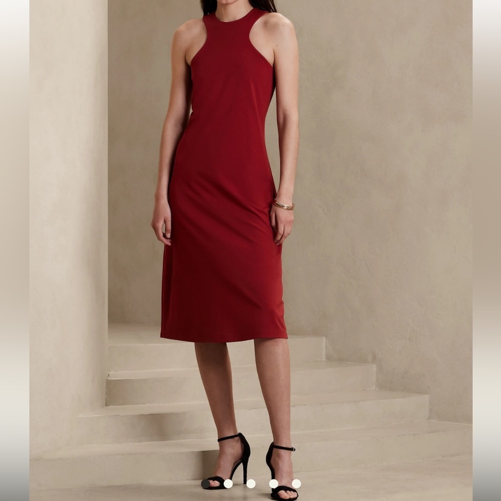 Banana Republic High Neck Knee Length Knit Dress